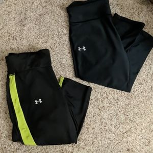 2 pair Under Armor running capris